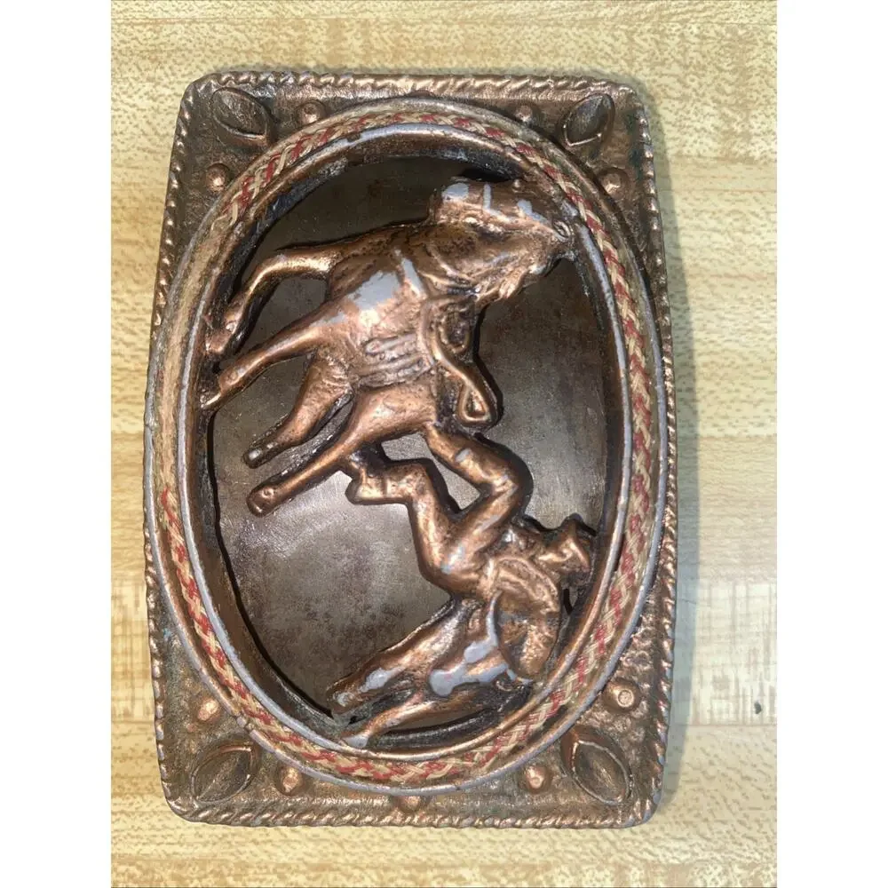 Vintage Rodeo Bronco Bull Rider Western Belt Buckle